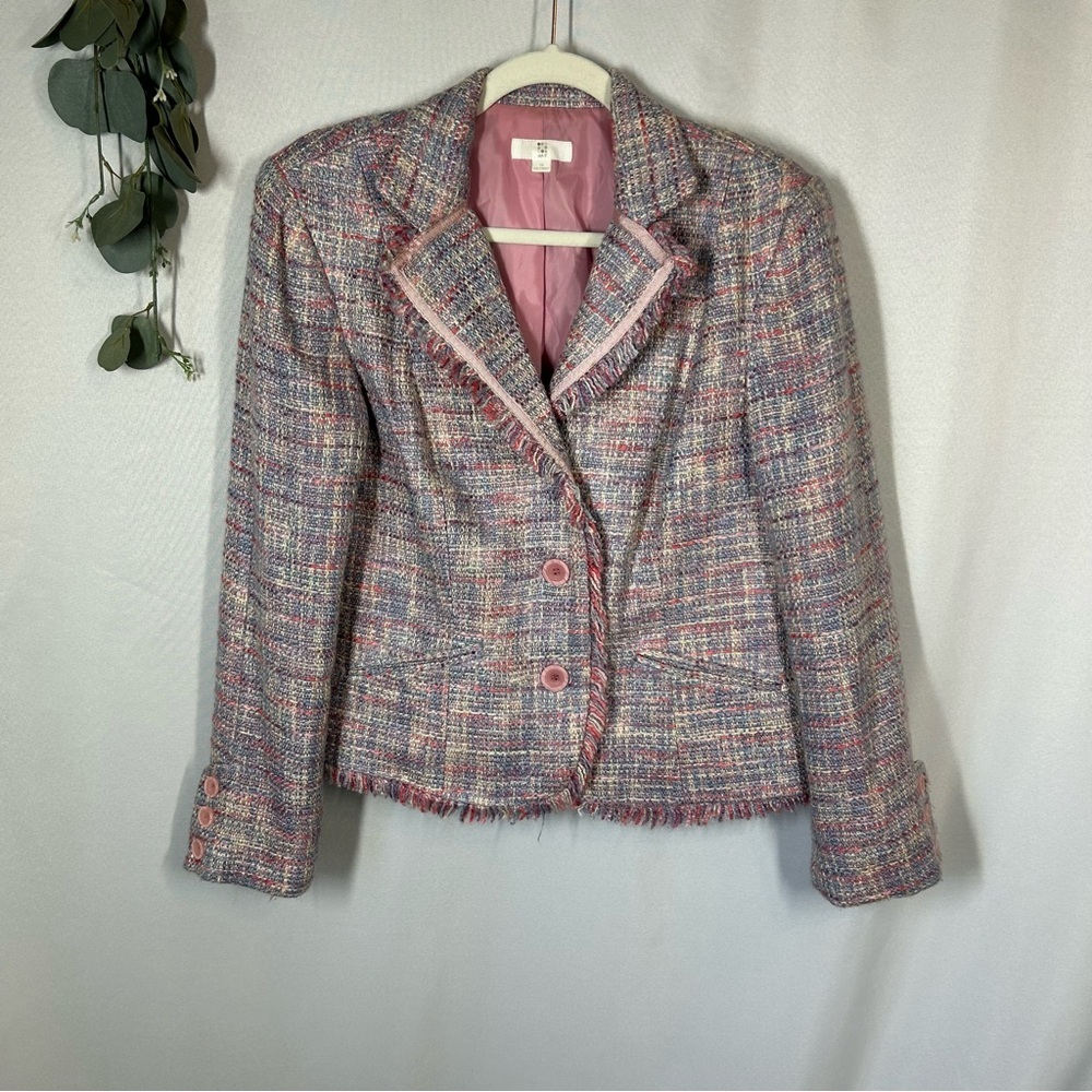 Apt 9 | Vintage Tweed Blazer Jacket Pink Purple Women's Size 10